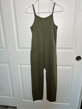 Grayson Social Olive Green Utility Jumpsuit Overalls Size 10-12 Large